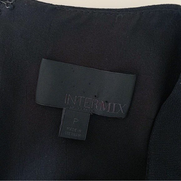 Intermix Tie Front Blouse XS Black Plunge Neckline - Picture 7 of 8